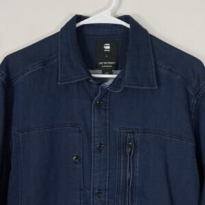 G-STAR RAW Powel Button-Down Long Sleeve Shirt Mens Large Stretch Denim